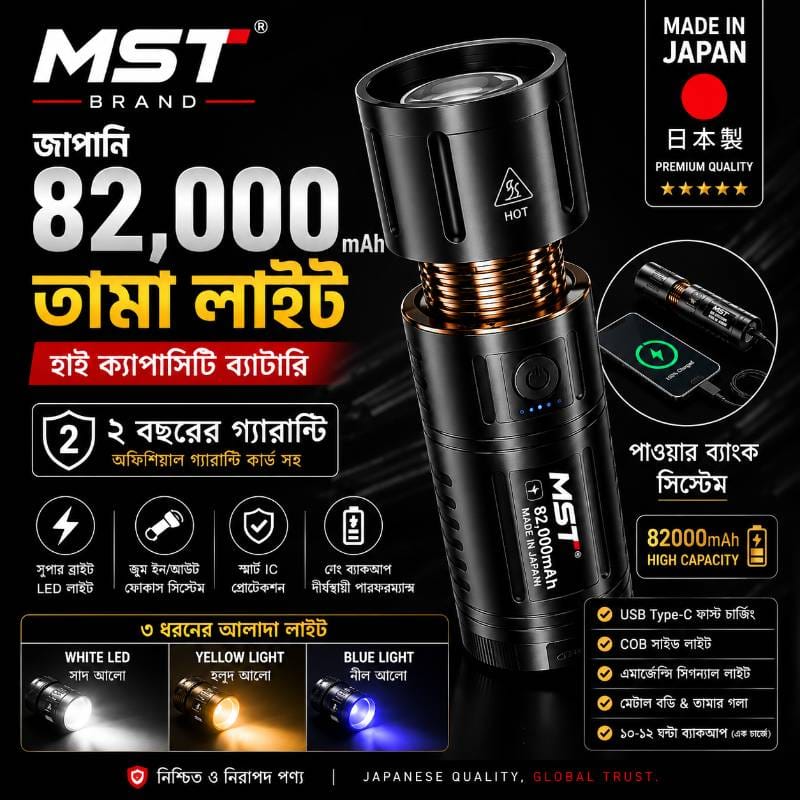 82,𝟬𝟬𝟬𝗺𝗔𝗵 𝗕𝗮𝘁𝘁𝗲𝗿𝘆 𝟮𝟬𝟮𝟲 সালের আপডেট তামার বডির জাম্বু লাইট (2 বছরের গ্যারান্টি)